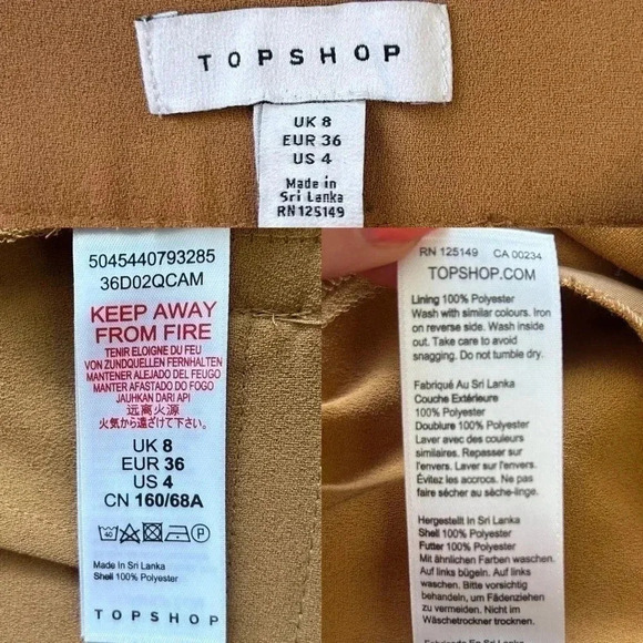 Topshop Betty Peg Trousers High Waisted Cropped Paperbag Pants Tan Camel Size 4 - Picture 12 of 16